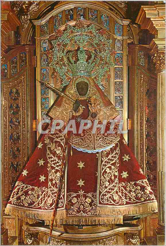 CPM Guadalupe Escultura de la Virgen (Siglo XII) en el Trono (Siglo XX)