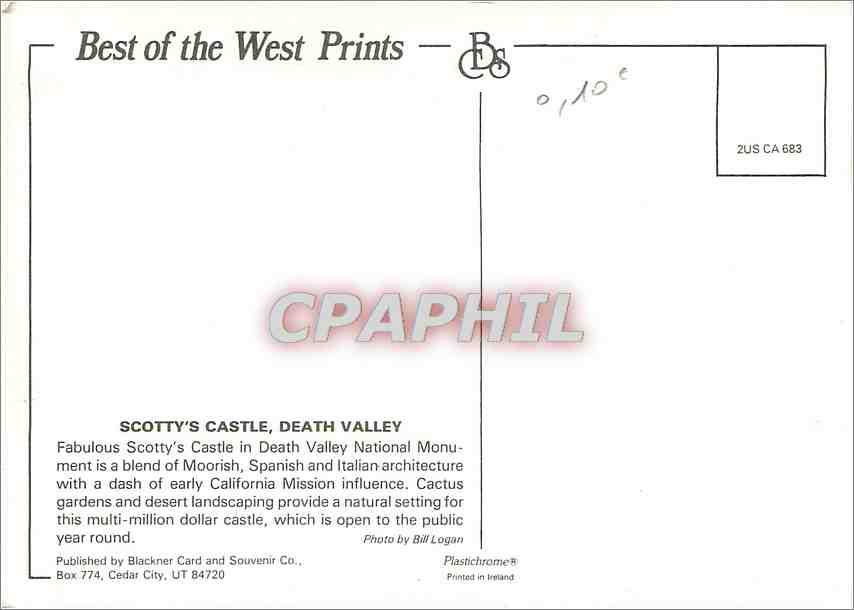 CPM Best of the West Prints Scotty's Castle Death Valley — Rückseite