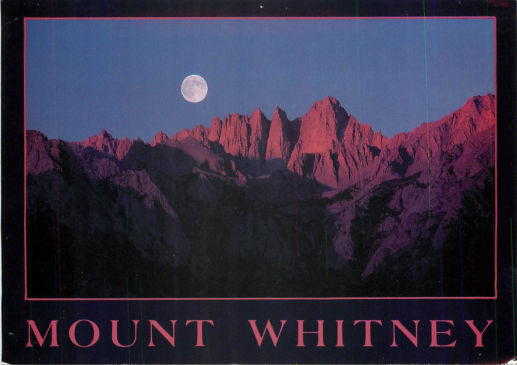 CPM Mount Whitney The moon sets behind Mt Whitney as the early sun