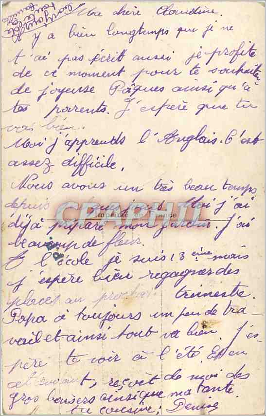 CPA Joyeuses Paques — Rückseite