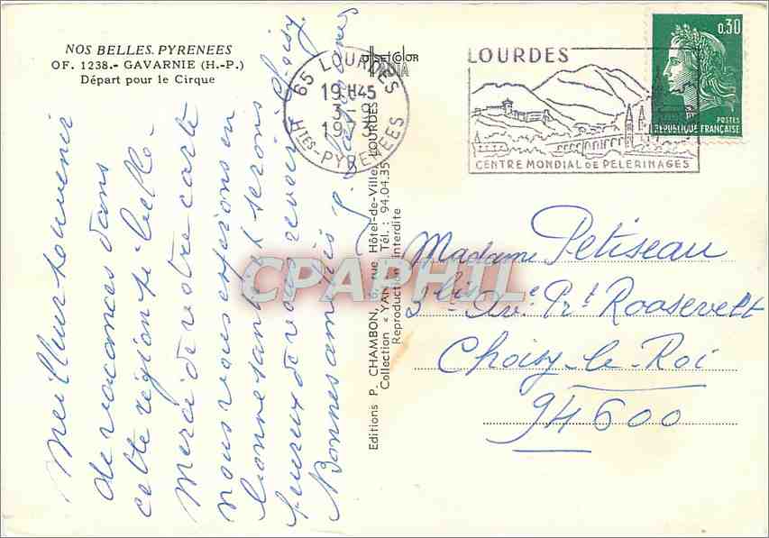 CPM Gavarnie (H P) Depart pour le Cirque — Verso