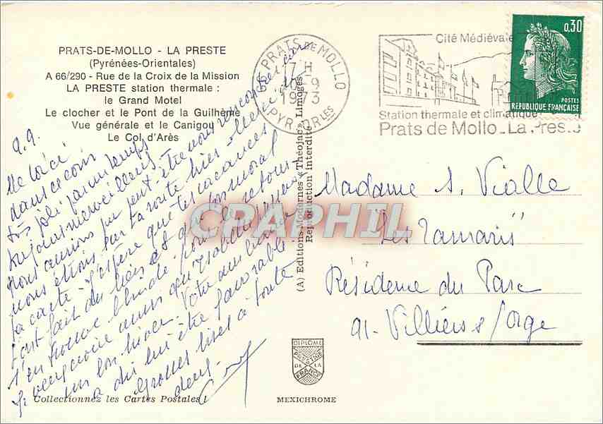 CPM La Preste (P O) La Preste Station thermale — Rückseite