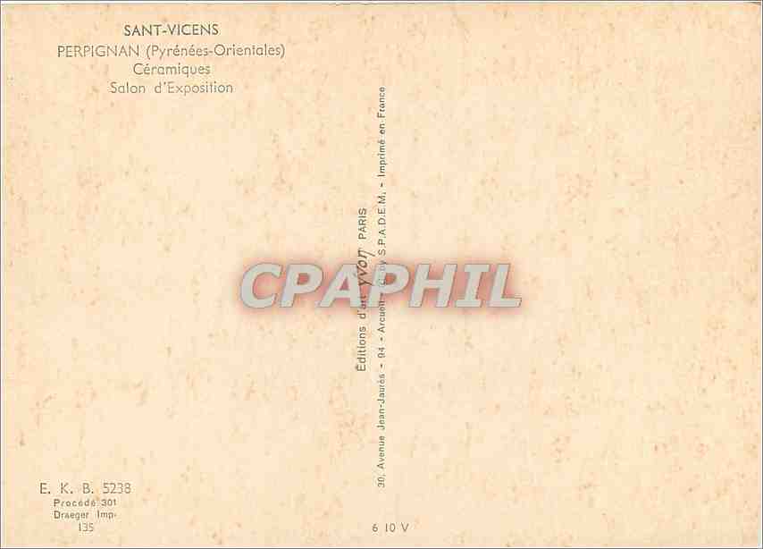 CPM Sant Vicens Perpignan (P O) Ceramiques Salon d'Exposition — Rückseite