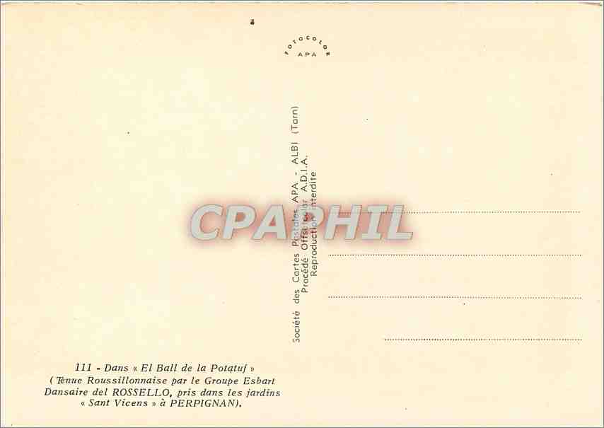 CPM Dansaire de l Rossello Sant Vicens a Perpignan — Rückseite