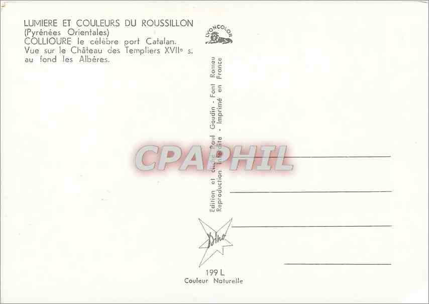 CPM Couleurs du Roussillon (P O) Collioure Le Celebre port catalan — Back
