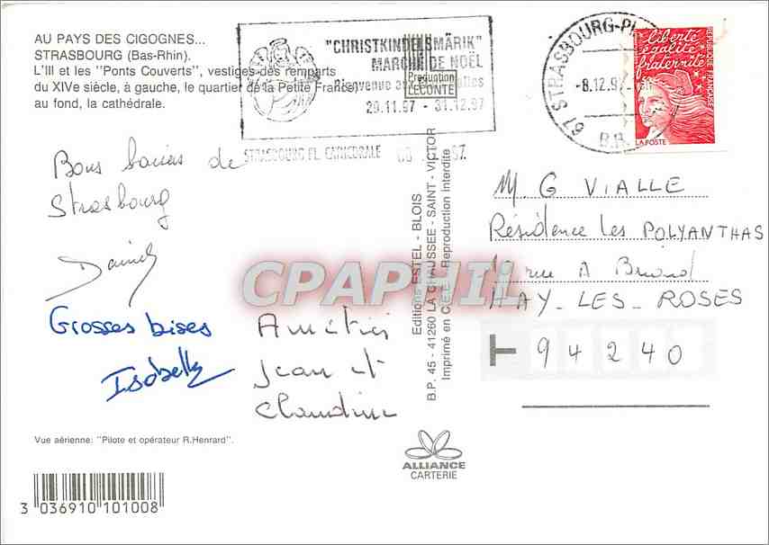 CPM Strasbourg Haut Koenigsbourg Sainte Odile — Back