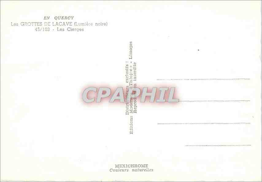 CPM En Guercy Les Grottes de lacave (Lumiere notre) Les Cierges — Rückseite