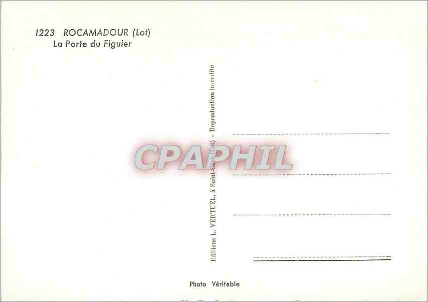 CPM Rocamadour (Lot) La porte du Figuier — Rückseite