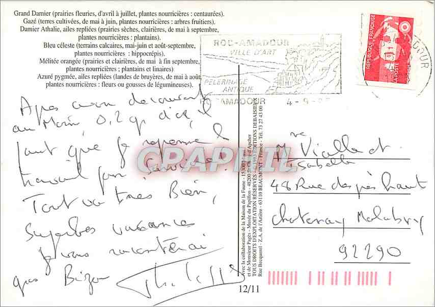 CPM Papillons — Rückseite