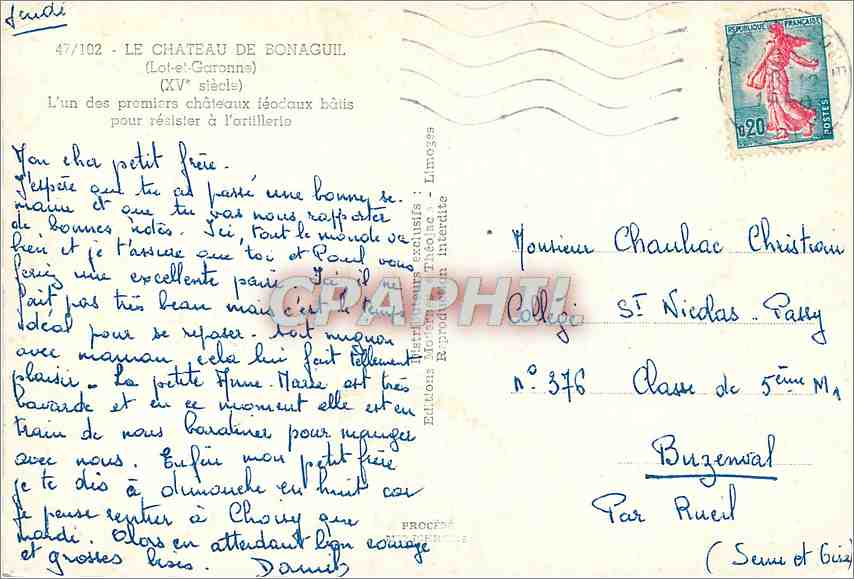CPM Le Chateau de Bonaguil (Lot et Garonne) L'un des promiers chateaux féodaux batis pour resister a — Back