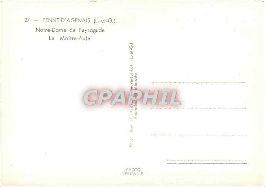 CPM Penne d'Agenais (L et G) Notre Dame de Peyragude Le Maite Autel — Back