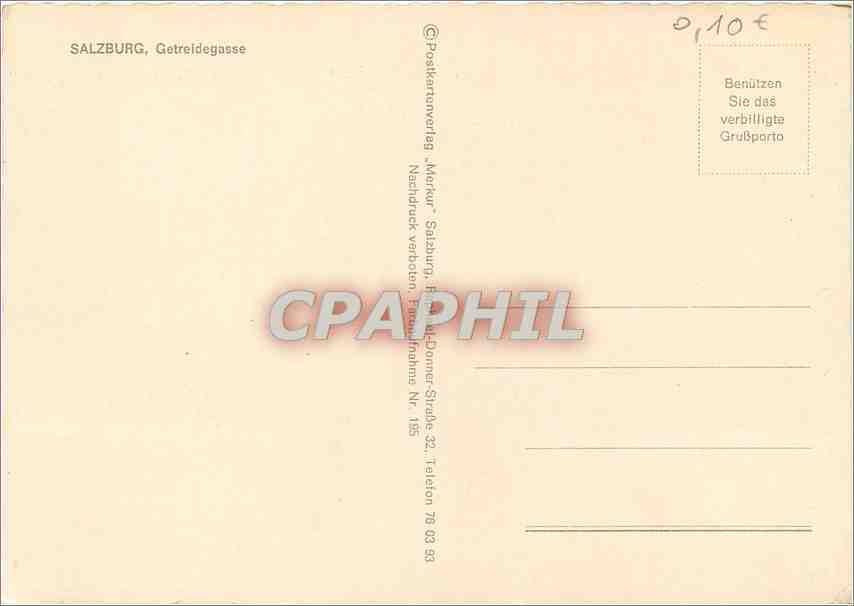 CPM Salzburg Getreidegasse — Rückseite