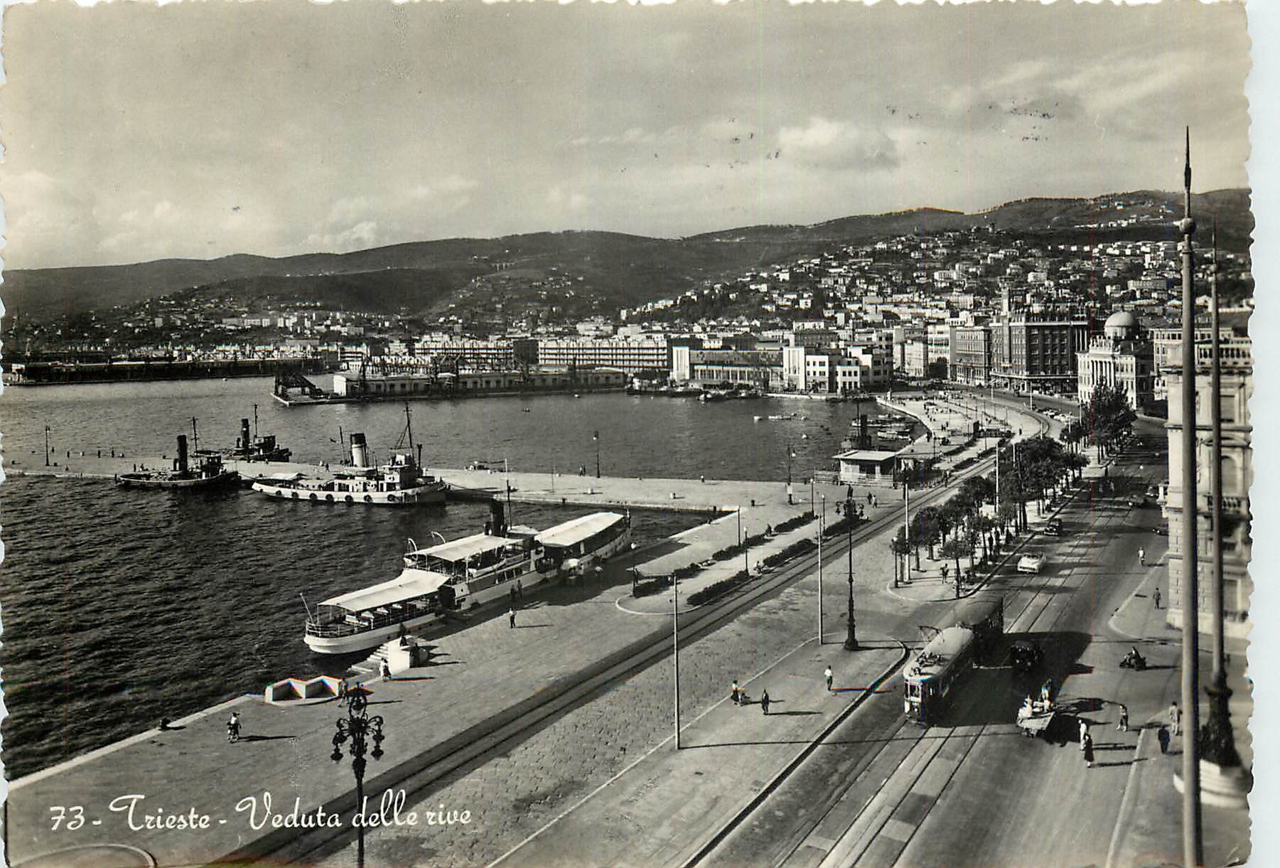 CPM Trieste Veduta delle rive Tramway