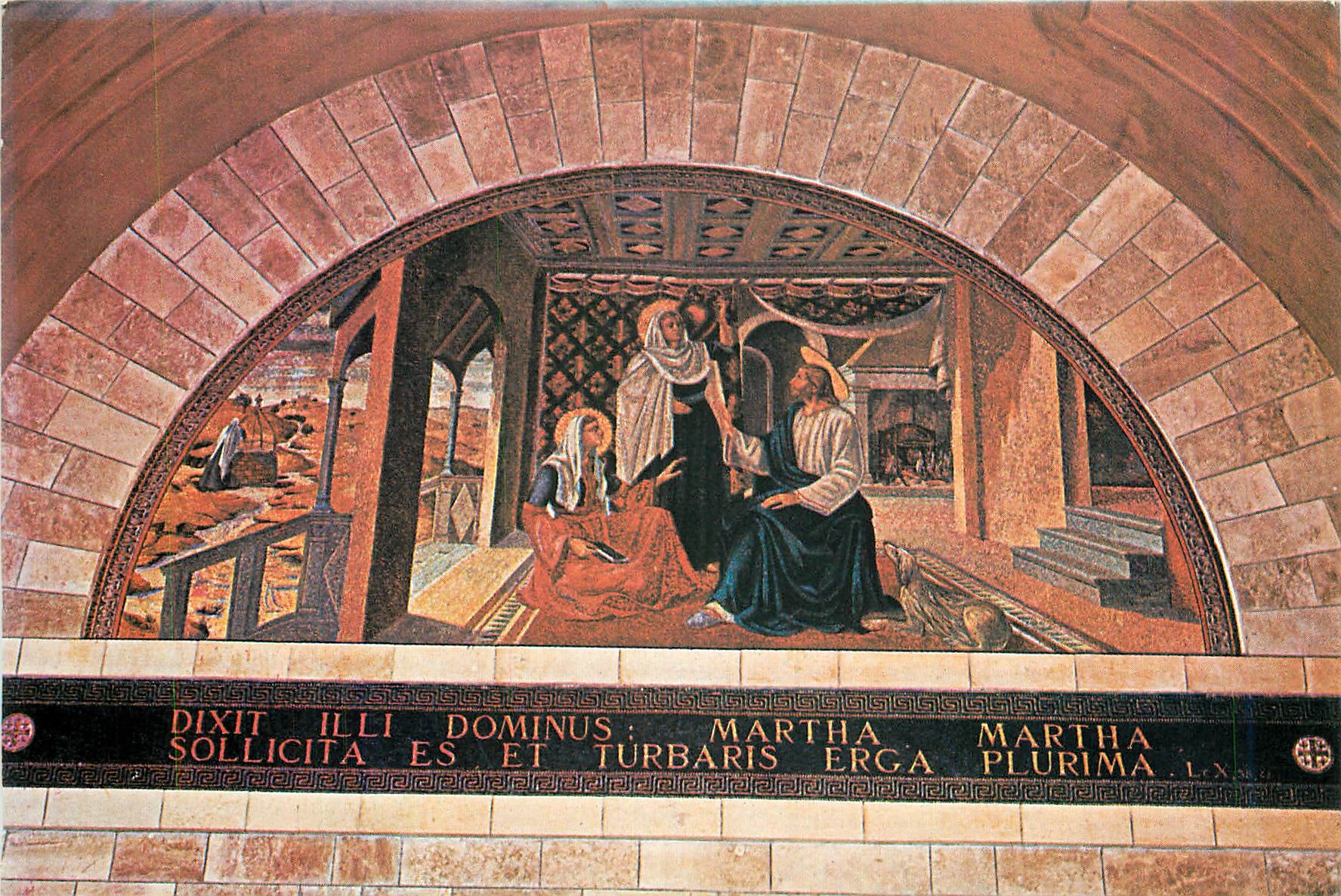 CPM Bethany Church of St Lazarus (mosaics) Jesus dans la maison de Martha et Marie