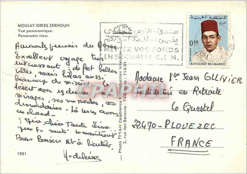 CPM Maroc Moulay Idriss Zerhoun Vue panoramque — Back