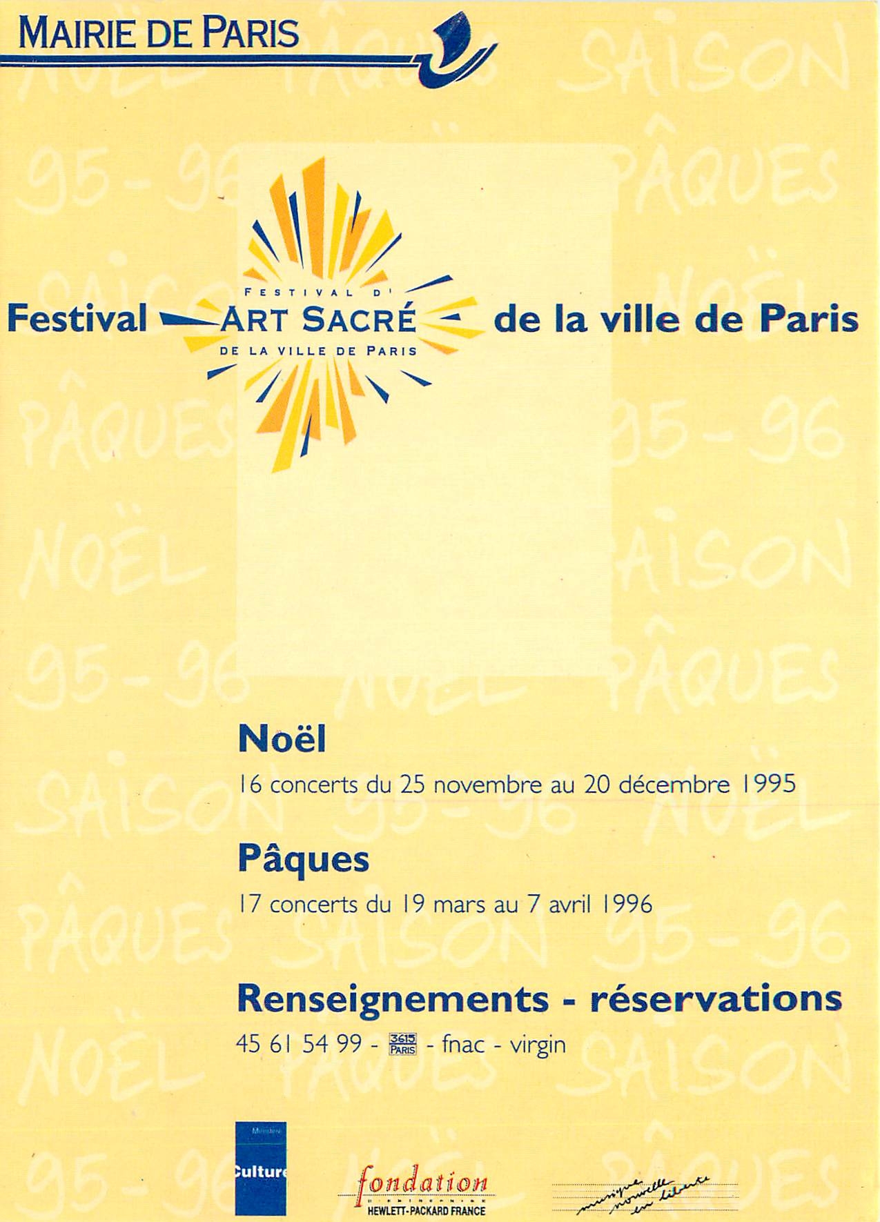 CPM Mairie de Paris Festival art sacre