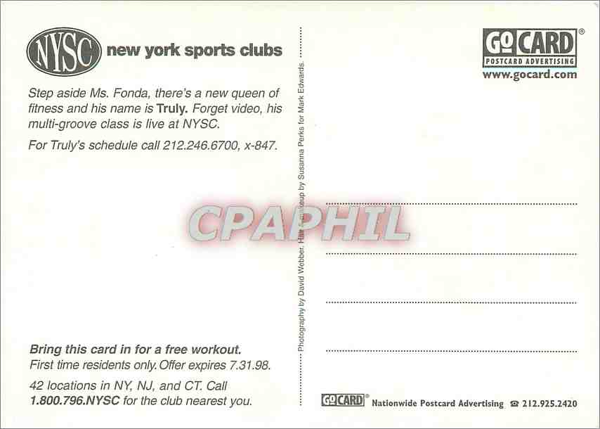 CPM New york sports clubs NYSC Antony Truly Convention — Rückseite