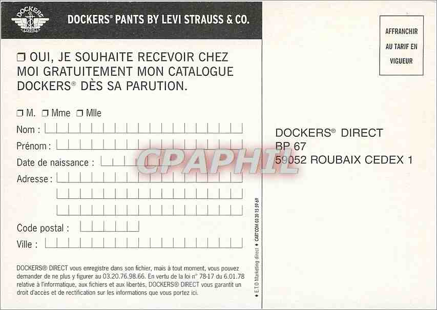 CPM catalogue dockers regardez il a le sien et vous — Rückseite