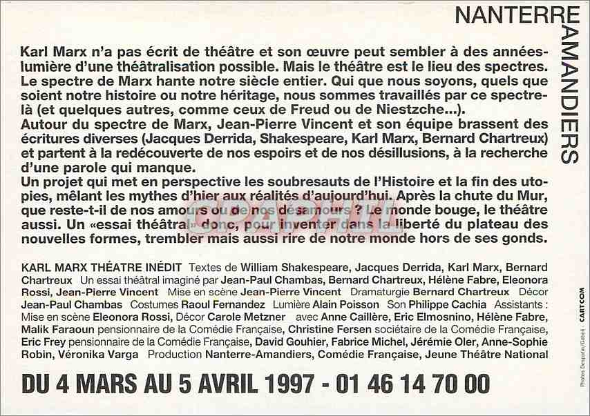 CPM Nanterre Karl Marx theatre inedit — Rückseite