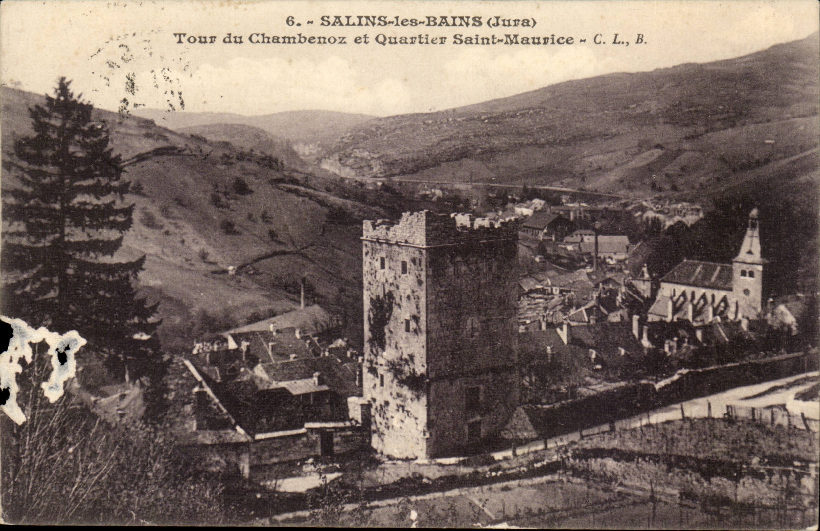 Salins-les-Bains (Jura) — Tour du Chambenoz et Quartier Saint-Maurice — C. L., B.
