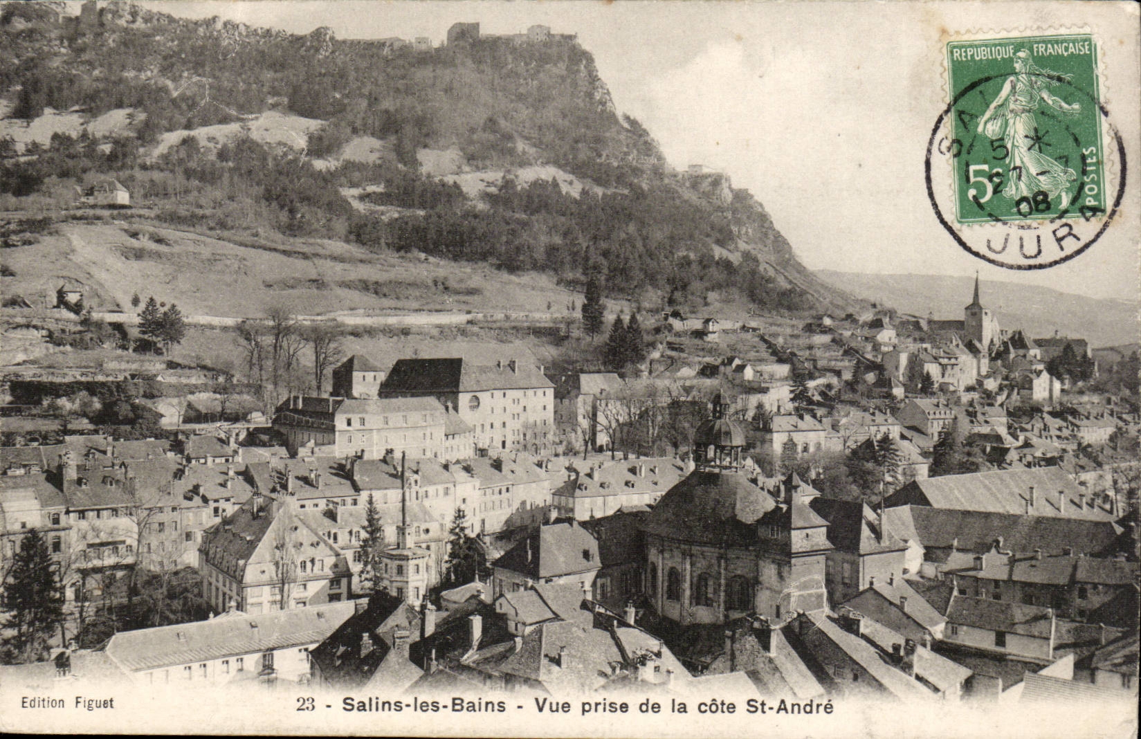 Salins-les-Bains — Vue prise de la côte St-André — Édition Figuet n°23
