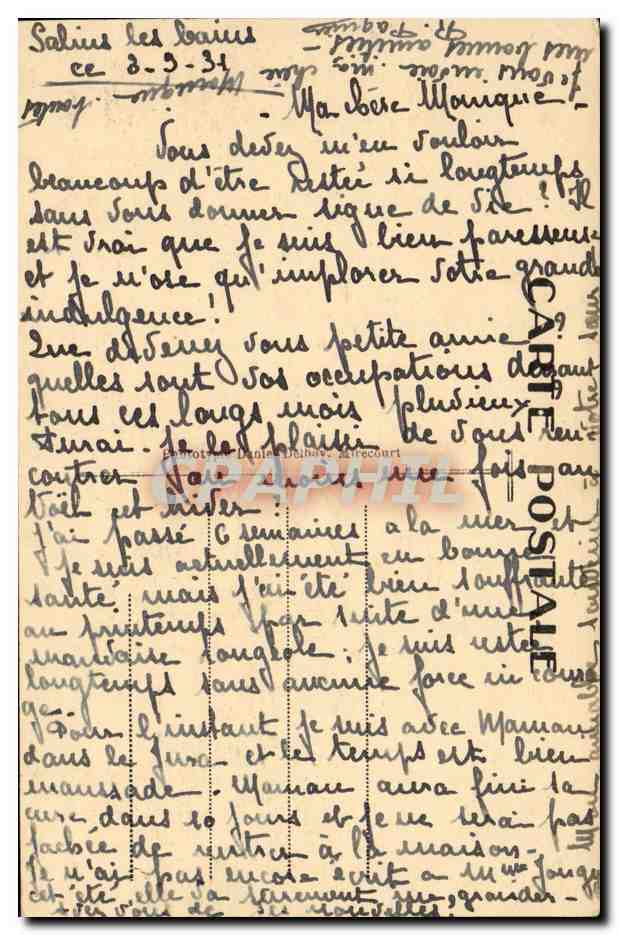 Le Jura Pittoresque-Salins-les-Bains- Vur Generale et Fort Belin-CPA — Rückseite
