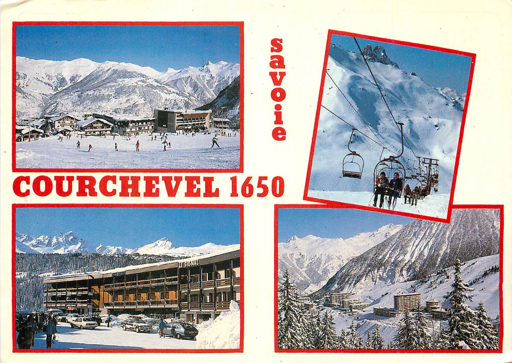 CPM Courchevel1650 (Savoie) La Station sous la neige Vue generale les pistes la Saulire (2708 m)
