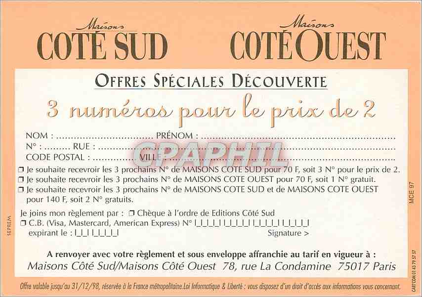 CPM Entrez dans l'art de Vivre de Beau Cote — Rückseite