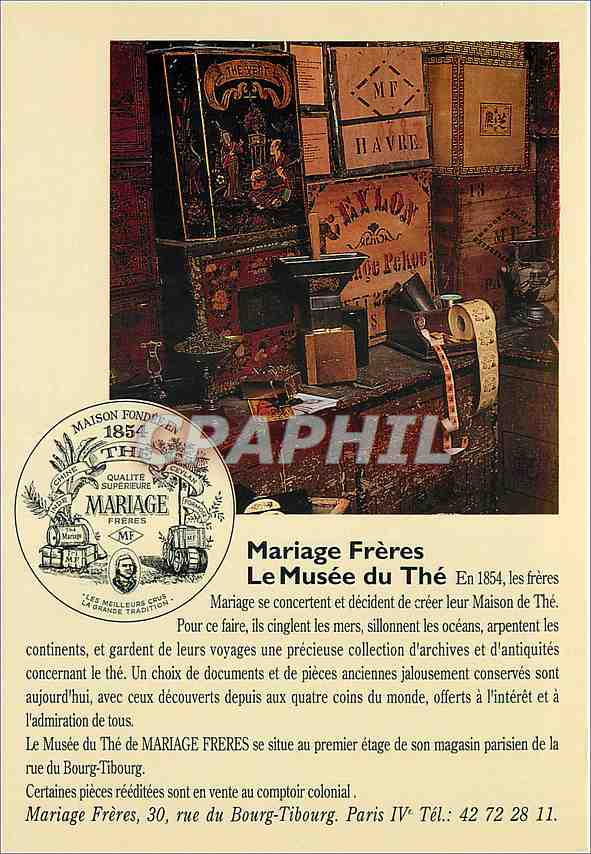 CPA Mariage Freres Maison de The a Paris Depuis 1854