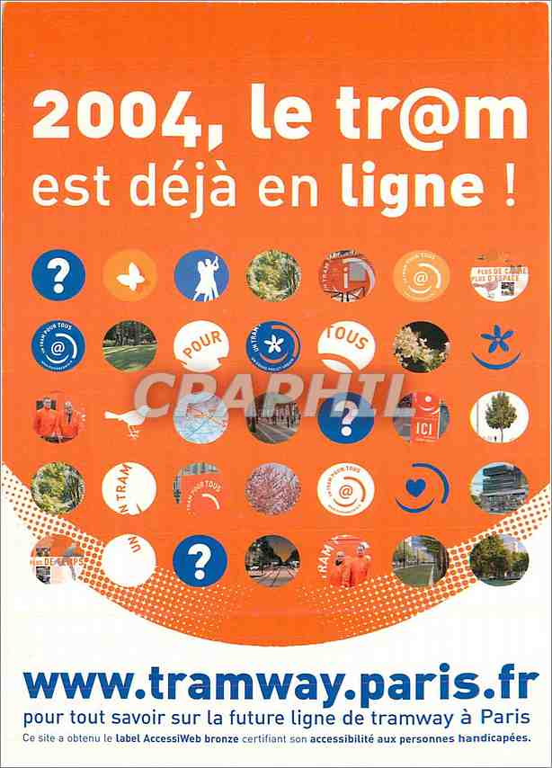 CPA 2004 le tr@m est deja en ligne Tramway.paris.fr