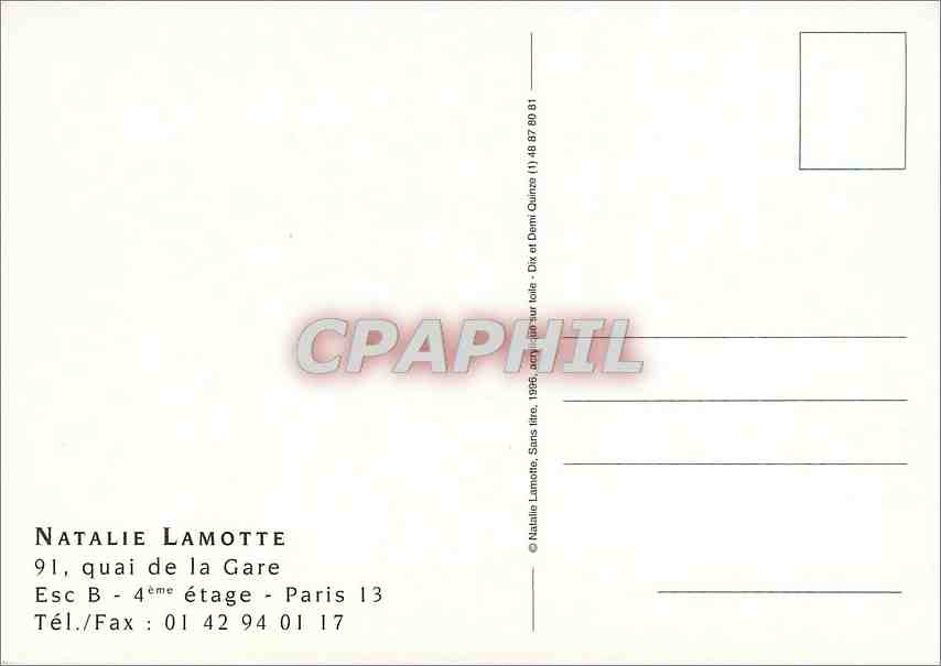 CPA Natalie Lamotte Quai de la grare Paris — Rückseite