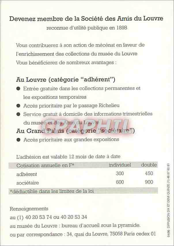 CPA Societe des Amis du Louvre Giovanni da Udine — Verso