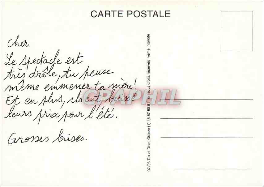 CPA Michodiere Ginette Garcin Annie Jouzier Ciel ma mere — Rückseite