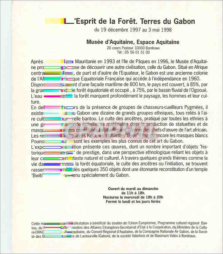 CPM Les esprits de la foret terre du Gabon Bordeaux Musee d'Aquitaine — Rückseite