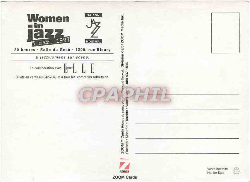 CPM Women in Jazz 5 mars 1997 Lille — Rückseite