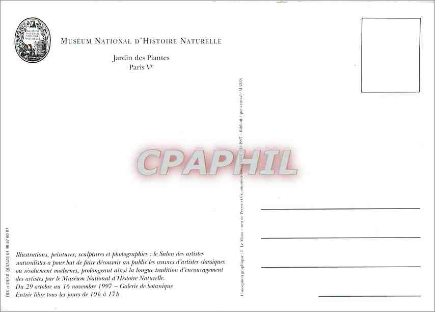 CPM 2e salon des artistes naturalistes Lezard Jardin des Plantes — Verso