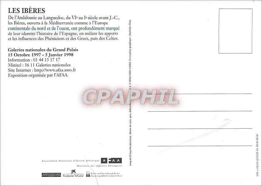 CPM Les Iberes Grand Palais Paris — Rückseite