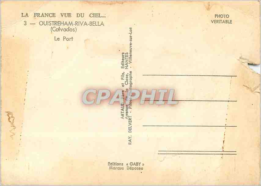 CPM Ouistreham Riva Bella (Calvados) le Port  — Verso