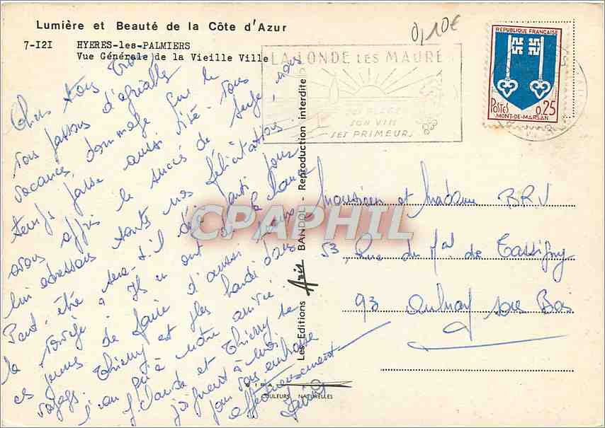 Hyères-les-Palmiers — Vue Générale de la Vieille Ville — Les Éditions Naturelles, n°7-121 — Reverso