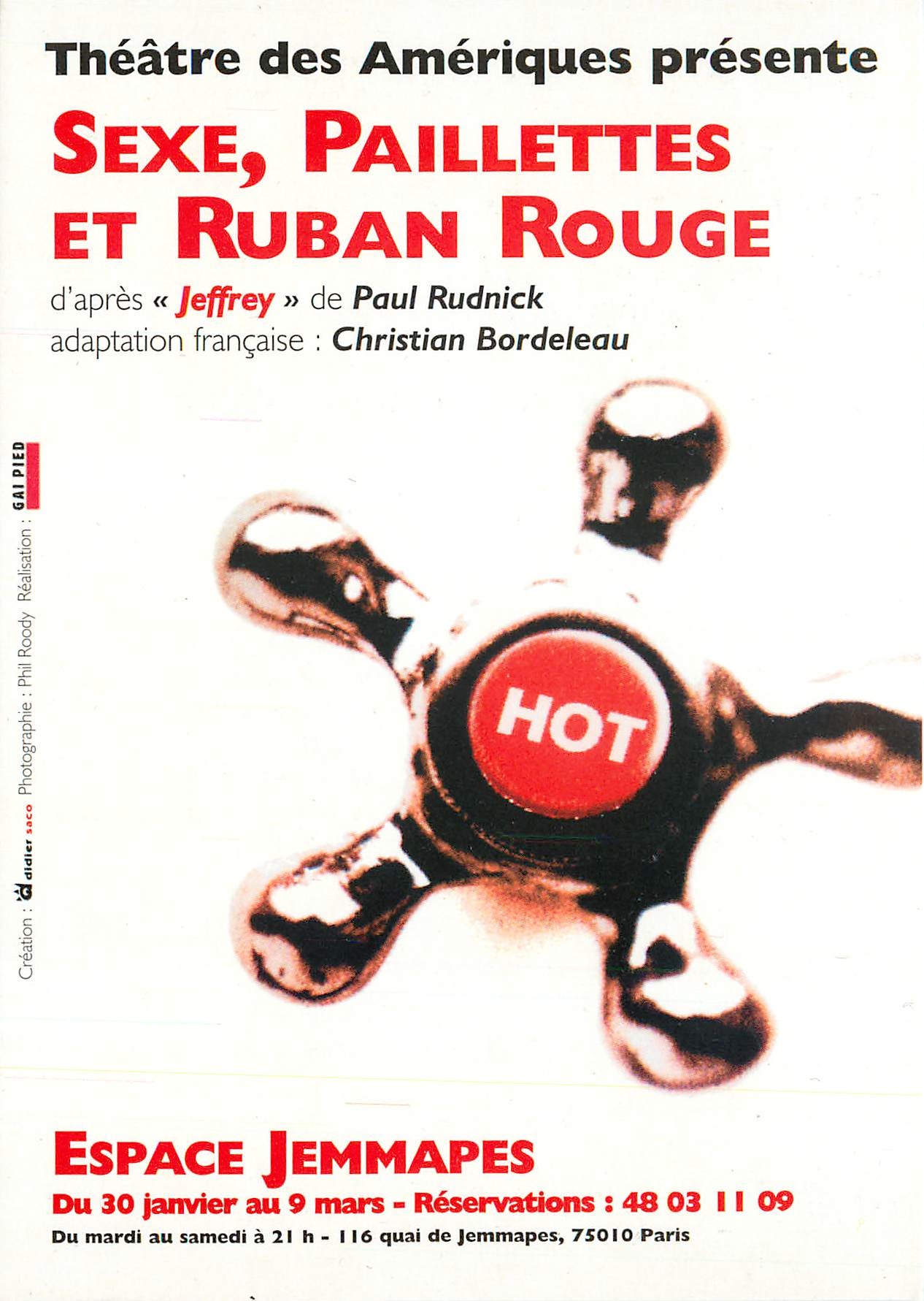 CPM Theatre des Ameriques presente Sexe Paillenttes et Ruban Rouge Jemmapes