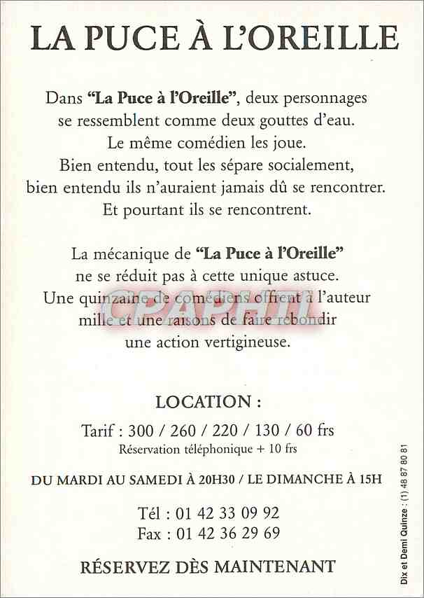 CPM Varietes Jean Paul Belmondo La Puce a l'Oreille — Verso