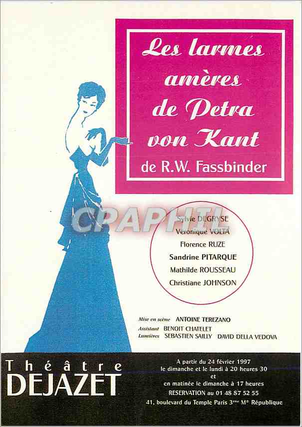 CPM Les Larmes ameres de Petra vons Kant de R W Fassbinder Theatre Dejazet Paris