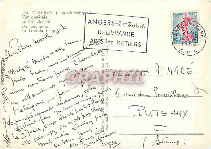 CPM Les Moutiers (Loire Atalantique) Vue generale Le Pre Vincent — Rückseite