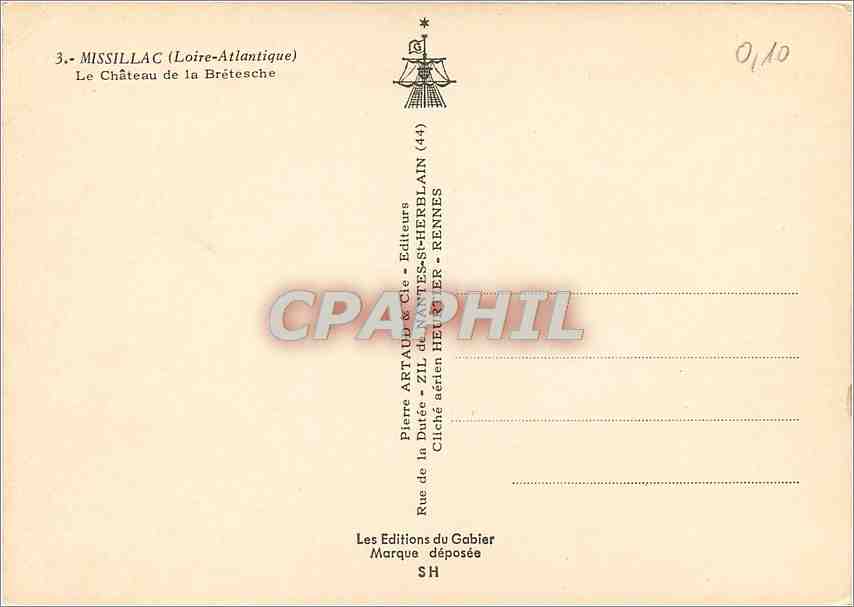 CPM Missillac (Loire Atalntique) Le chateau de la Bretesche — Back
