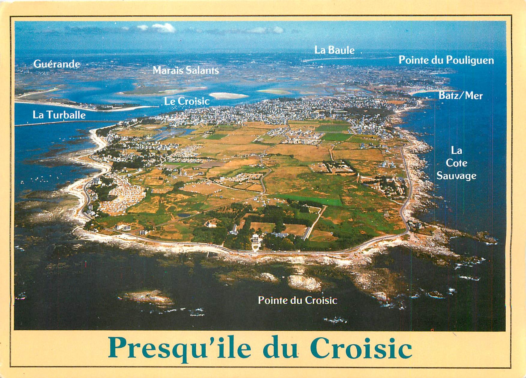 CPM Couleurs de Bretagne La cote d'amour Le Croisic vue generale de la prsqu'ile vers la Baule