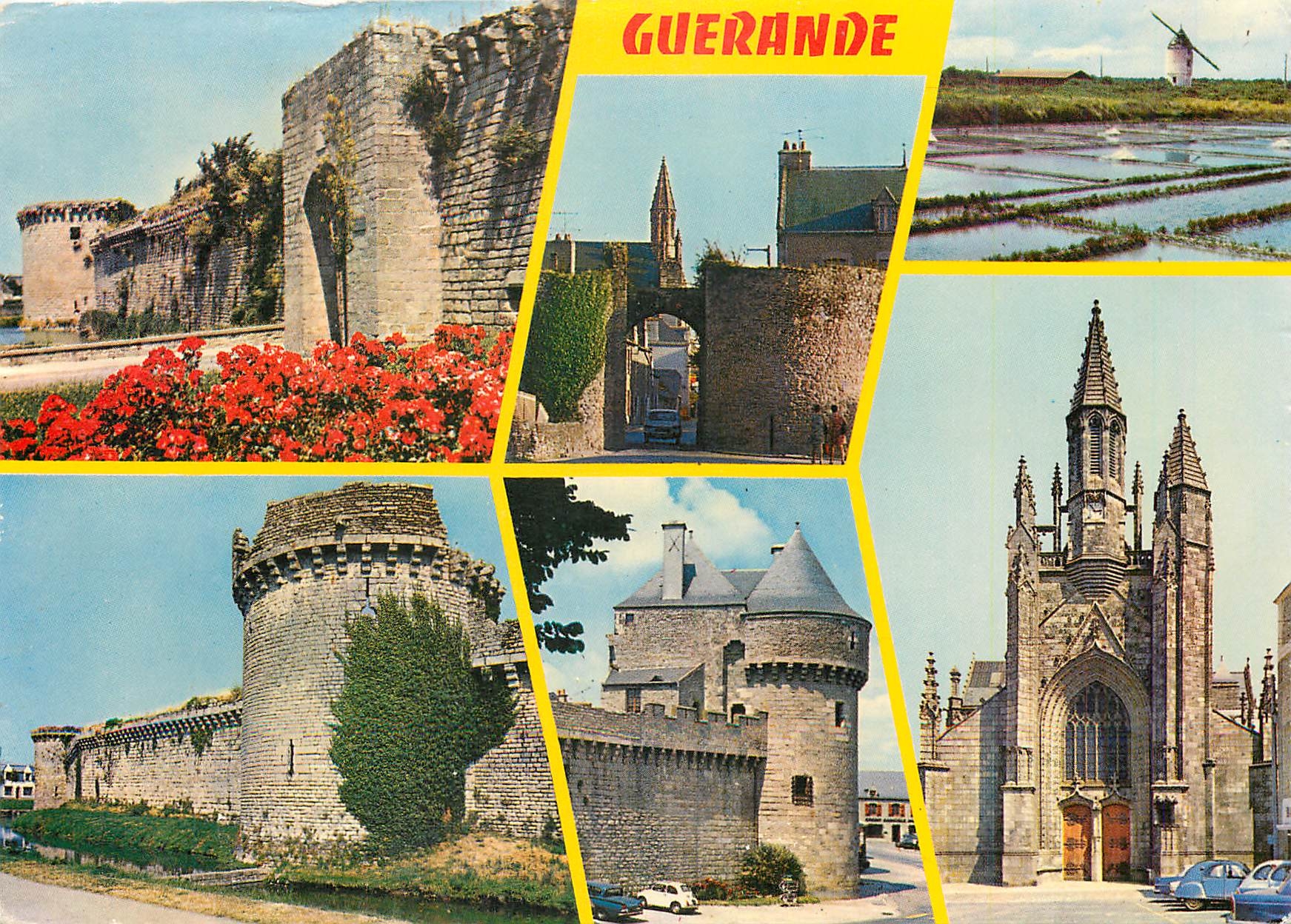 CPM Guerande Les Remparts les marais salant et l'eglise Saint Aubin
