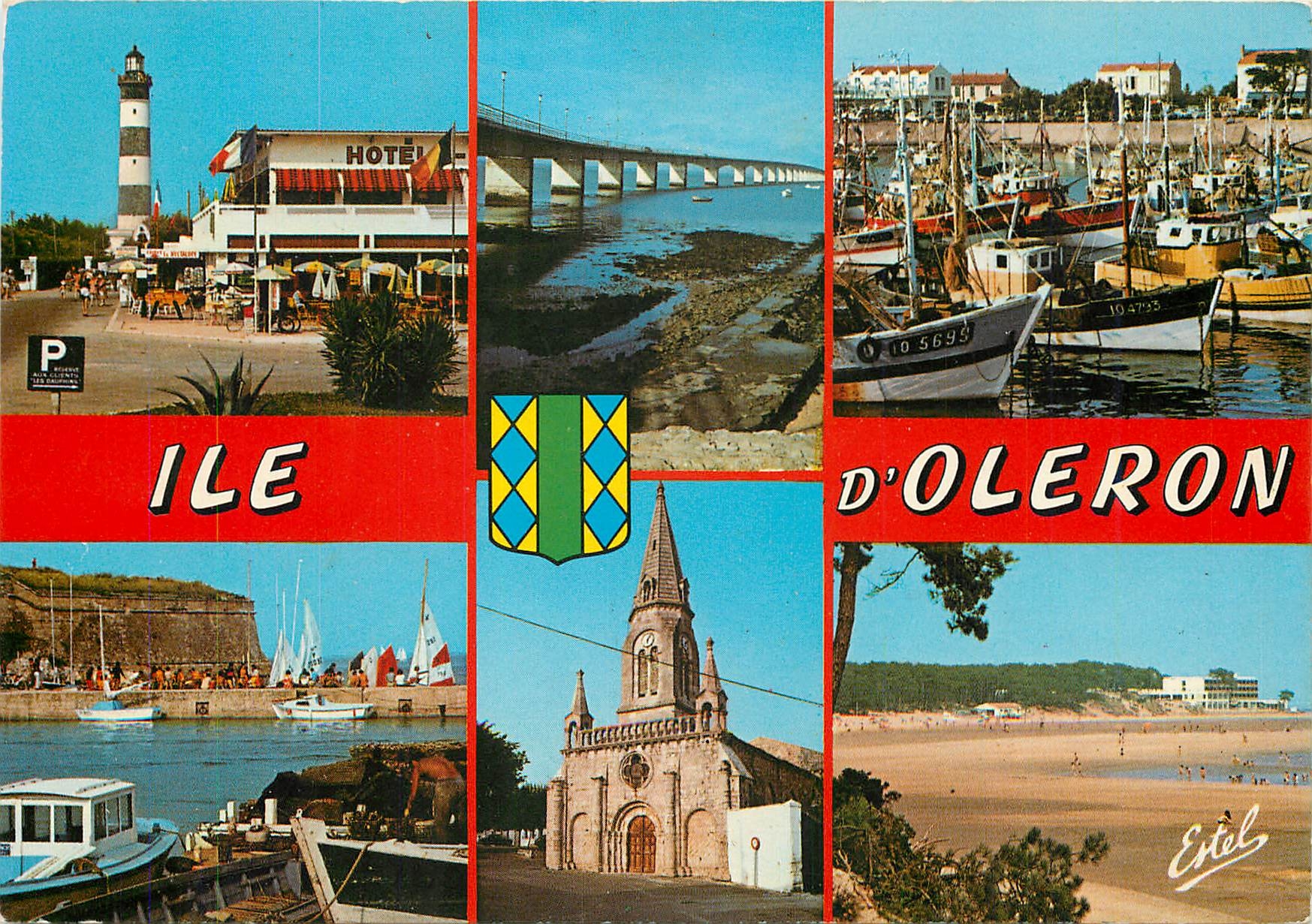 CPM Ile d'Oleron (Ch Mme) Le phare de chassiron le viaduc Oleron Continent le port de la cotiniere l