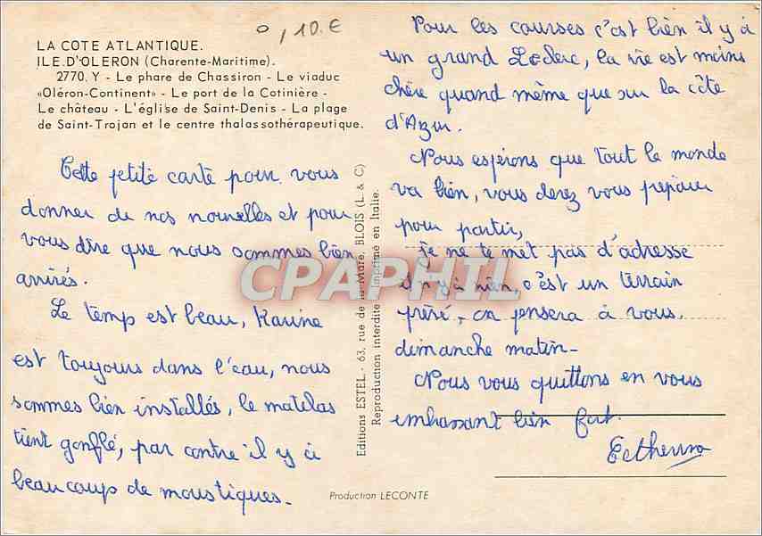 CPM Ile d'Oleron (Ch Mme) Le phare de chassiron le viaduc Oleron Continent le port de la cotiniere l — Verso