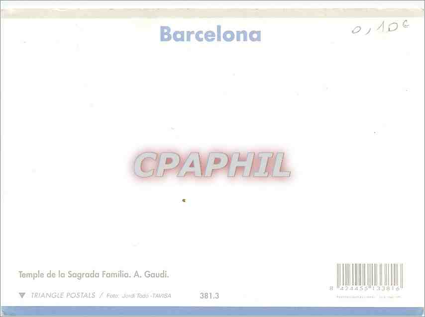 Barcelone — vue aérienne avec la Sagrada Familia — Triangle Postals — Back