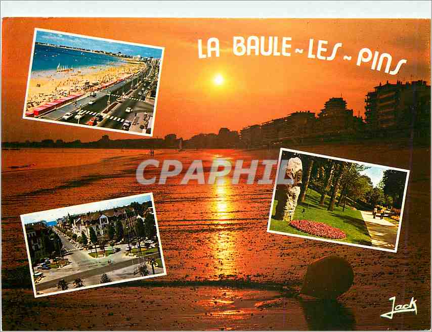 CPM La Cote d'Amour La Baule Les Pins la plage la place des Palmiers et le parc des Davades